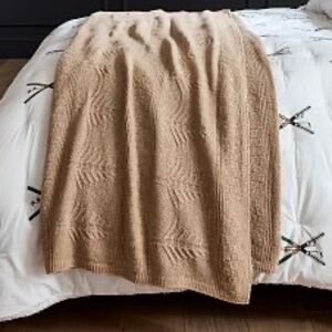 Arden Tree Blanket BEIGE BROWN TAN Camel POTTERY BARN